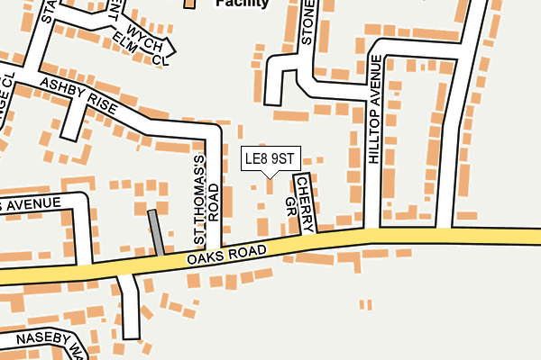 LE8 9ST map - OS OpenMap – Local (Ordnance Survey)