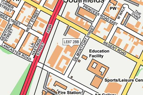 LE87 2BB map - OS OpenMap – Local (Ordnance Survey)