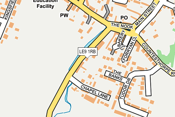 LE9 1RB map - OS OpenMap – Local (Ordnance Survey)