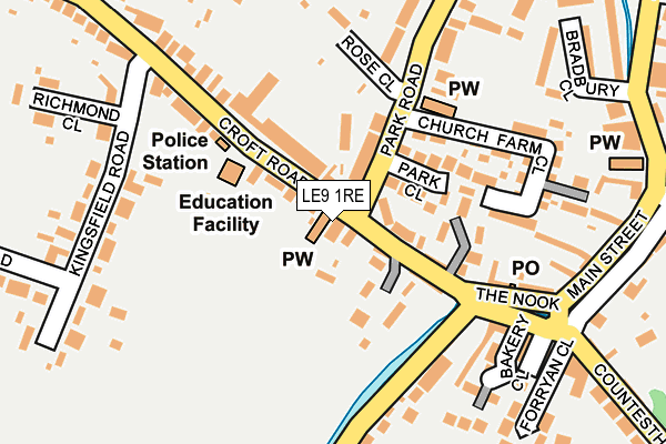 LE9 1RE map - OS OpenMap – Local (Ordnance Survey)