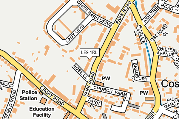 LE9 1RL map - OS OpenMap – Local (Ordnance Survey)