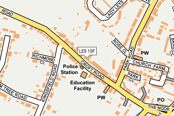LE9 1SF map - OS OpenMap – Local (Ordnance Survey)
