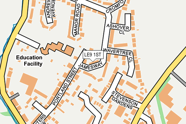 LE9 1ST map - OS OpenMap – Local (Ordnance Survey)