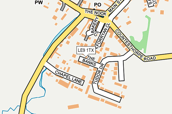 LE9 1TX map - OS OpenMap – Local (Ordnance Survey)