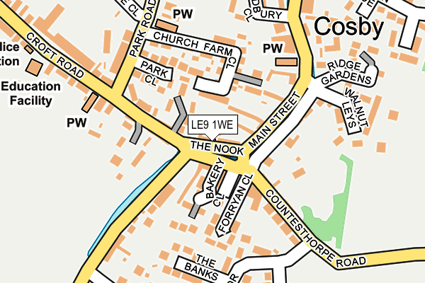 LE9 1WE map - OS OpenMap – Local (Ordnance Survey)