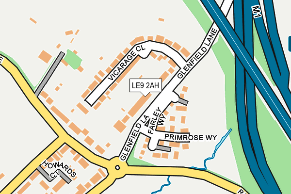 LE9 2AH map - OS OpenMap – Local (Ordnance Survey)