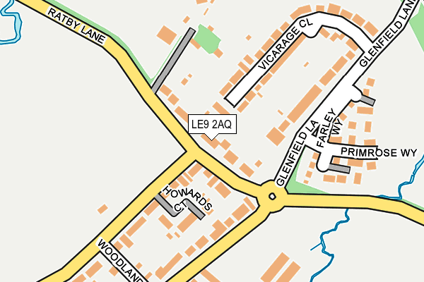 LE9 2AQ map - OS OpenMap – Local (Ordnance Survey)