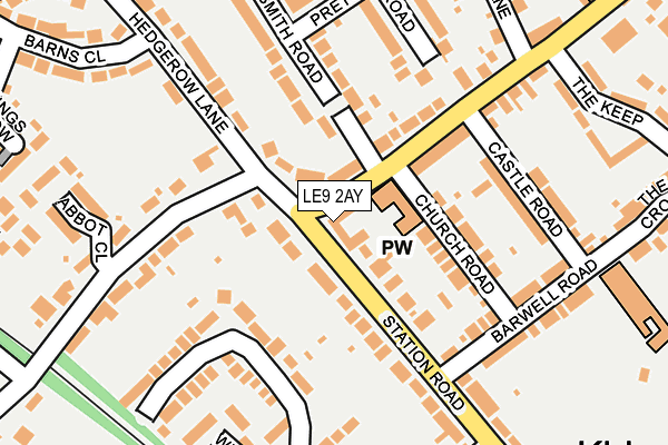 LE9 2AY map - OS OpenMap – Local (Ordnance Survey)