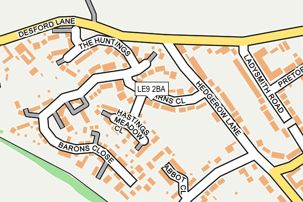LE9 2BA map - OS OpenMap – Local (Ordnance Survey)