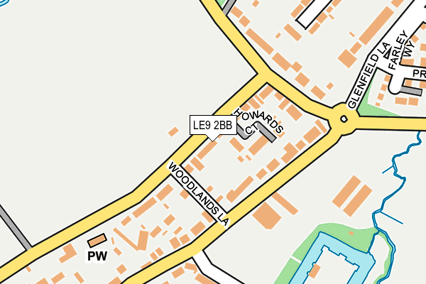 LE9 2BB map - OS OpenMap – Local (Ordnance Survey)