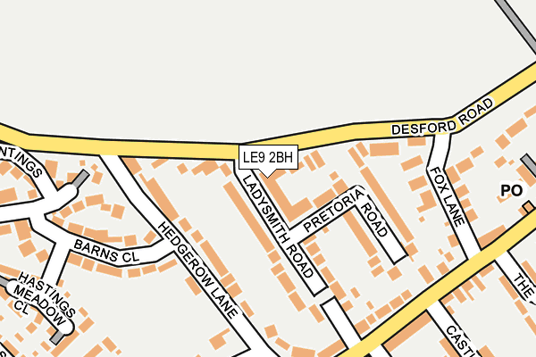 LE9 2BH map - OS OpenMap – Local (Ordnance Survey)