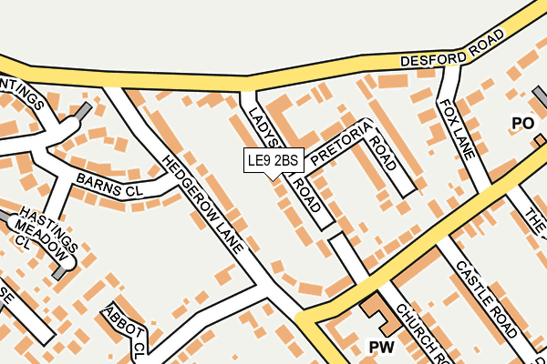 LE9 2BS map - OS OpenMap – Local (Ordnance Survey)