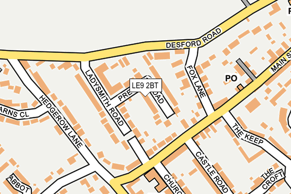 LE9 2BT map - OS OpenMap – Local (Ordnance Survey)