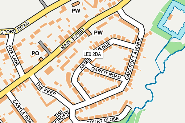 LE9 2DA map - OS OpenMap – Local (Ordnance Survey)