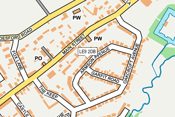 LE9 2DB map - OS OpenMap – Local (Ordnance Survey)