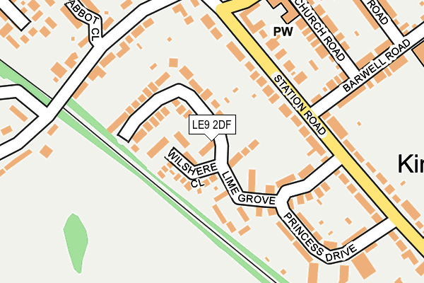 LE9 2DF map - OS OpenMap – Local (Ordnance Survey)