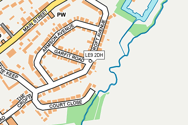 LE9 2DH map - OS OpenMap – Local (Ordnance Survey)