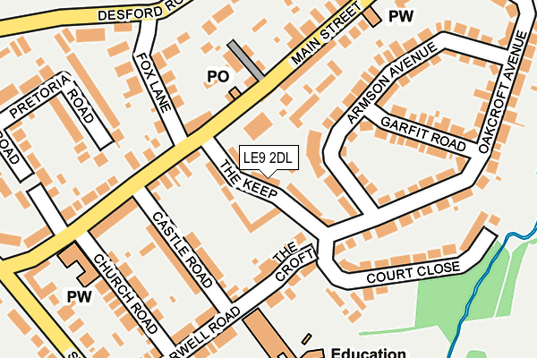 LE9 2DL map - OS OpenMap – Local (Ordnance Survey)