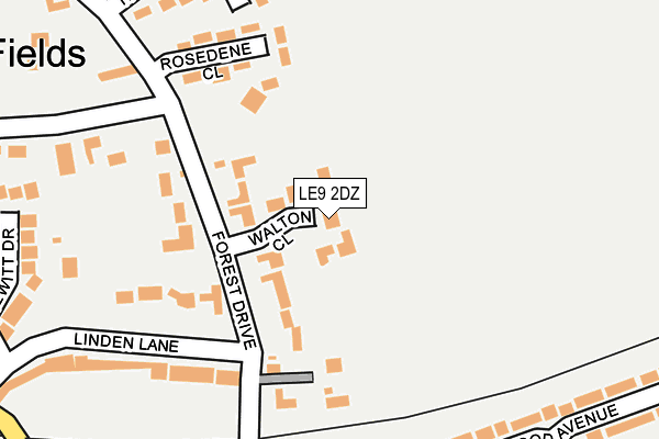 LE9 2DZ map - OS OpenMap – Local (Ordnance Survey)