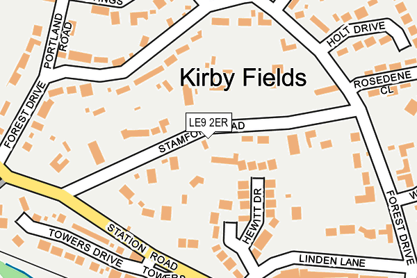 LE9 2ER map - OS OpenMap – Local (Ordnance Survey)