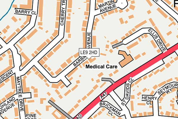 LE9 2HD map - OS OpenMap – Local (Ordnance Survey)