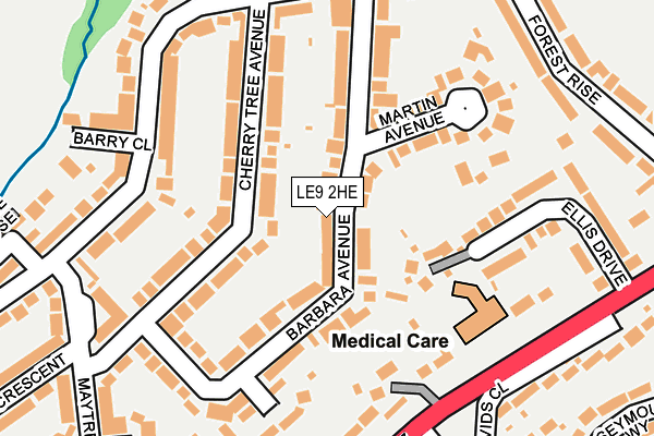 LE9 2HE map - OS OpenMap – Local (Ordnance Survey)