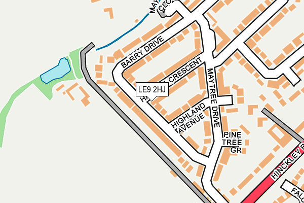 LE9 2HJ map - OS OpenMap – Local (Ordnance Survey)