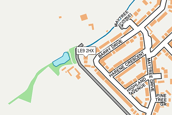 LE9 2HX map - OS OpenMap – Local (Ordnance Survey)