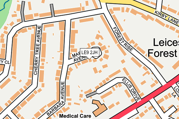 LE9 2JH map - OS OpenMap – Local (Ordnance Survey)