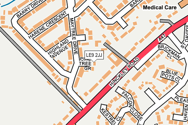 LE9 2JJ map - OS OpenMap – Local (Ordnance Survey)