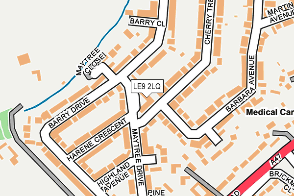 LE9 2LQ map - OS OpenMap – Local (Ordnance Survey)