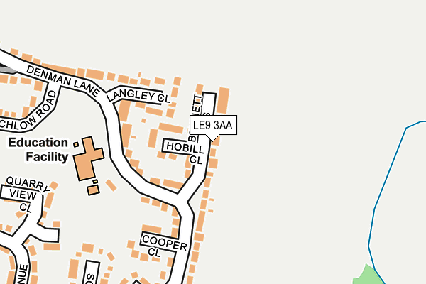 LE9 3AA map - OS OpenMap – Local (Ordnance Survey)