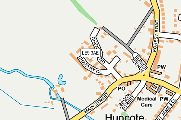 LE9 3AE map - OS OpenMap – Local (Ordnance Survey)