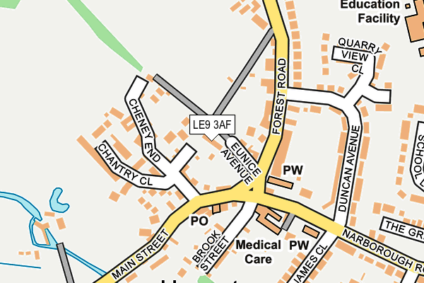 LE9 3AF map - OS OpenMap – Local (Ordnance Survey)