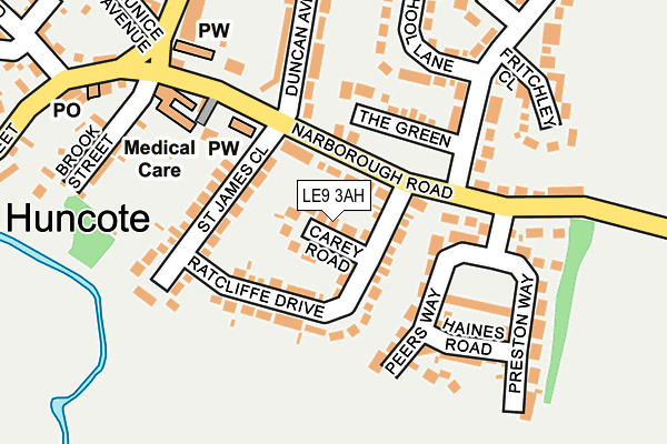 LE9 3AH map - OS OpenMap – Local (Ordnance Survey)