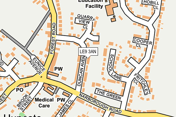 LE9 3AN map - OS OpenMap – Local (Ordnance Survey)