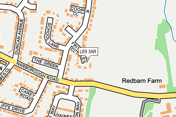 LE9 3AR map - OS OpenMap – Local (Ordnance Survey)