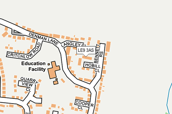 LE9 3AS map - OS OpenMap – Local (Ordnance Survey)