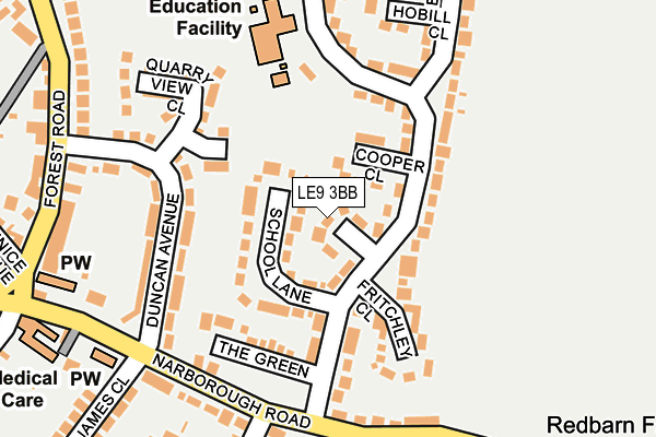 LE9 3BB map - OS OpenMap – Local (Ordnance Survey)