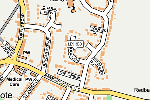 LE9 3BD map - OS OpenMap – Local (Ordnance Survey)