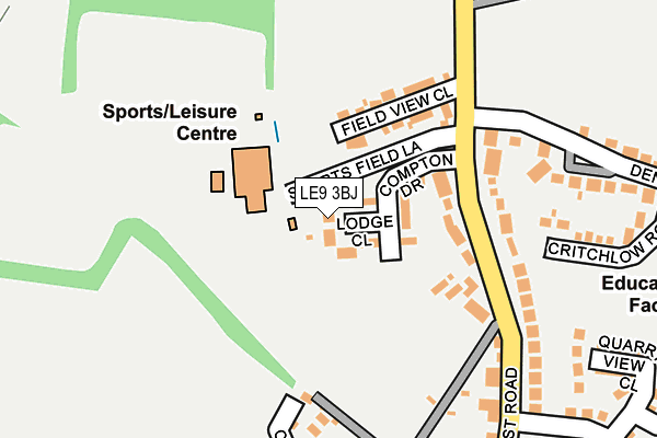 LE9 3BJ map - OS OpenMap – Local (Ordnance Survey)
