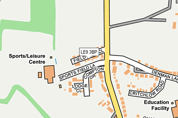 LE9 3BP map - OS OpenMap – Local (Ordnance Survey)