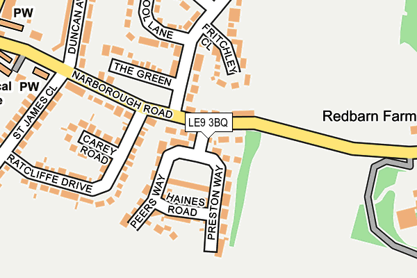 LE9 3BQ map - OS OpenMap – Local (Ordnance Survey)