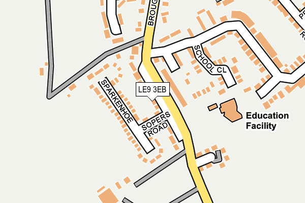 LE9 3EB map - OS OpenMap – Local (Ordnance Survey)