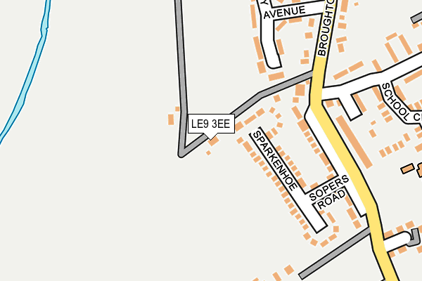 LE9 3EE map - OS OpenMap – Local (Ordnance Survey)