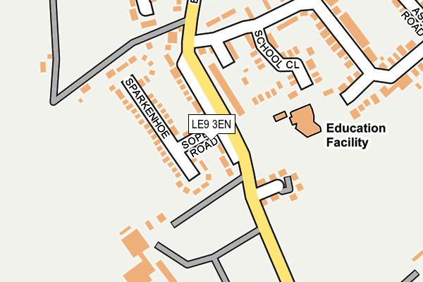 LE9 3EN map - OS OpenMap – Local (Ordnance Survey)