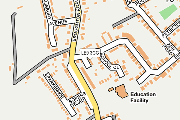 LE9 3GG map - OS OpenMap – Local (Ordnance Survey)