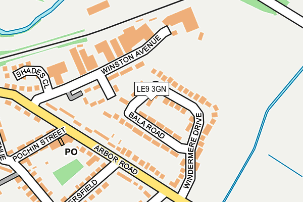 LE9 3GN map - OS OpenMap – Local (Ordnance Survey)