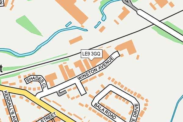 LE9 3GQ map - OS OpenMap – Local (Ordnance Survey)