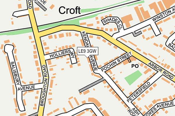 LE9 3GW map - OS OpenMap – Local (Ordnance Survey)